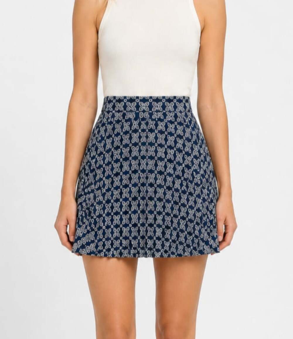 J Crew Pleated Satin Mini Skirt Seaport Blue Autumn - Size 2